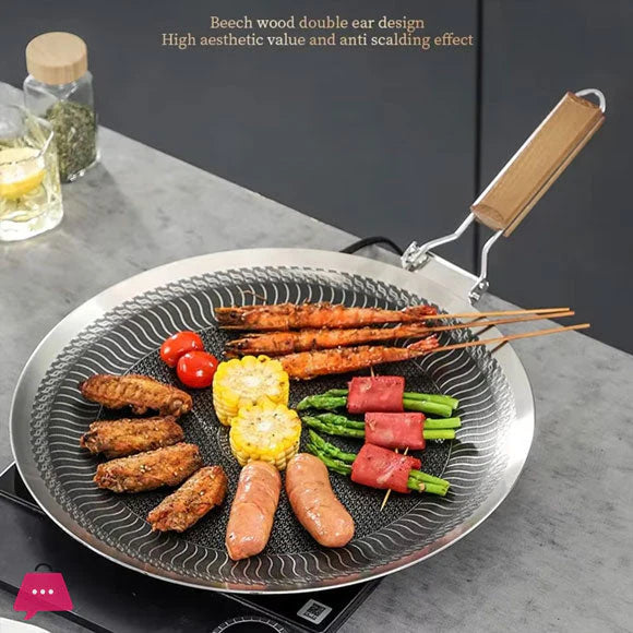 Lot Imported Double Laser Coated HoneyComb Tawa Single Handle