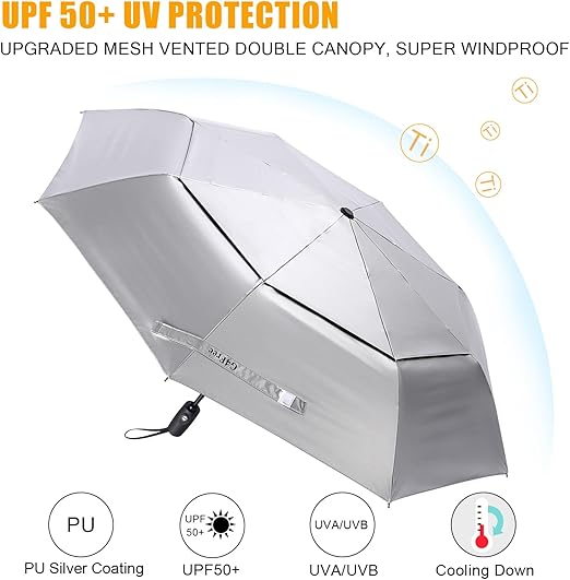 UV Protected Umbrella with Torch - Unbreakable | Windproof | Waterproof