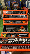 85-Piece Professional Tool Set with Heavy-Duty Metal Toolbox | 1/4” & 1/2” Ratchet Set