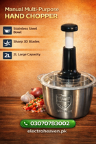 Multifunctional Hand Chopper - Manual Vegetable Cutter & Food Processor