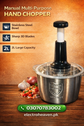 Multifunctional Hand Chopper - Manual Vegetable Cutter & Food Processor