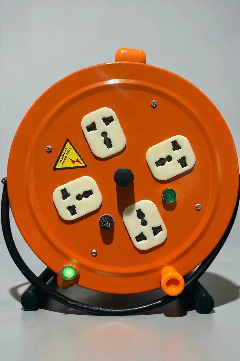 30M / 50M Heavy Duty Cable Reel – 4 Socket Extension Reel for Home & Construction