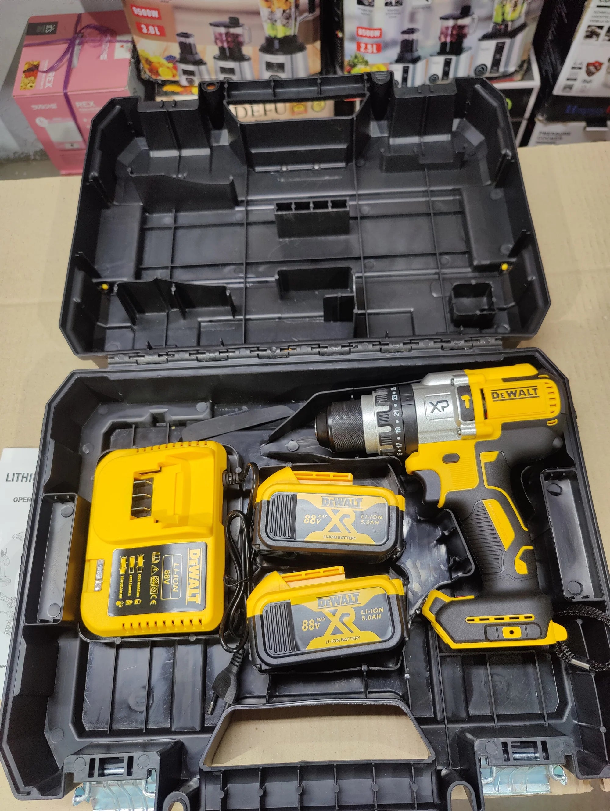 DeWALT 88V XP Li-Ion Drill Machine | 13mm Chuck | 25+1 Torque | 2x 5.0Ah Batteries | Hard Case