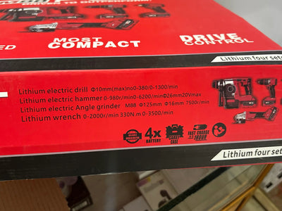 Milwaukee 4-in-1 Cordless Power Tool Combo Kit with Rotary Hammer, Drill Driver, Angle Grinder & Impact Wrench – 4 Batteries, Fast Charger & Carry Case
