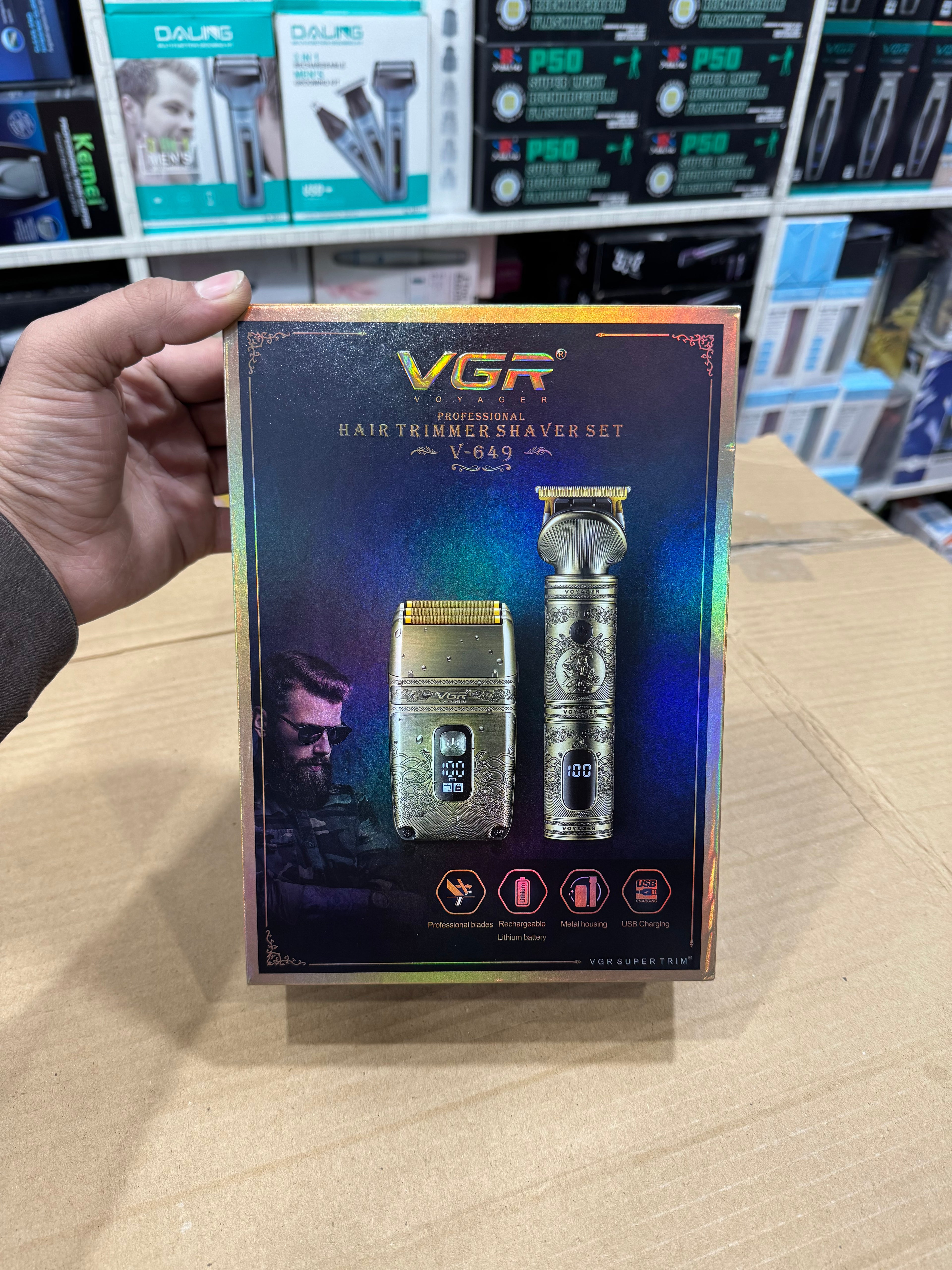 VGR Hair Trimmer Shaver Set Model No V-649
