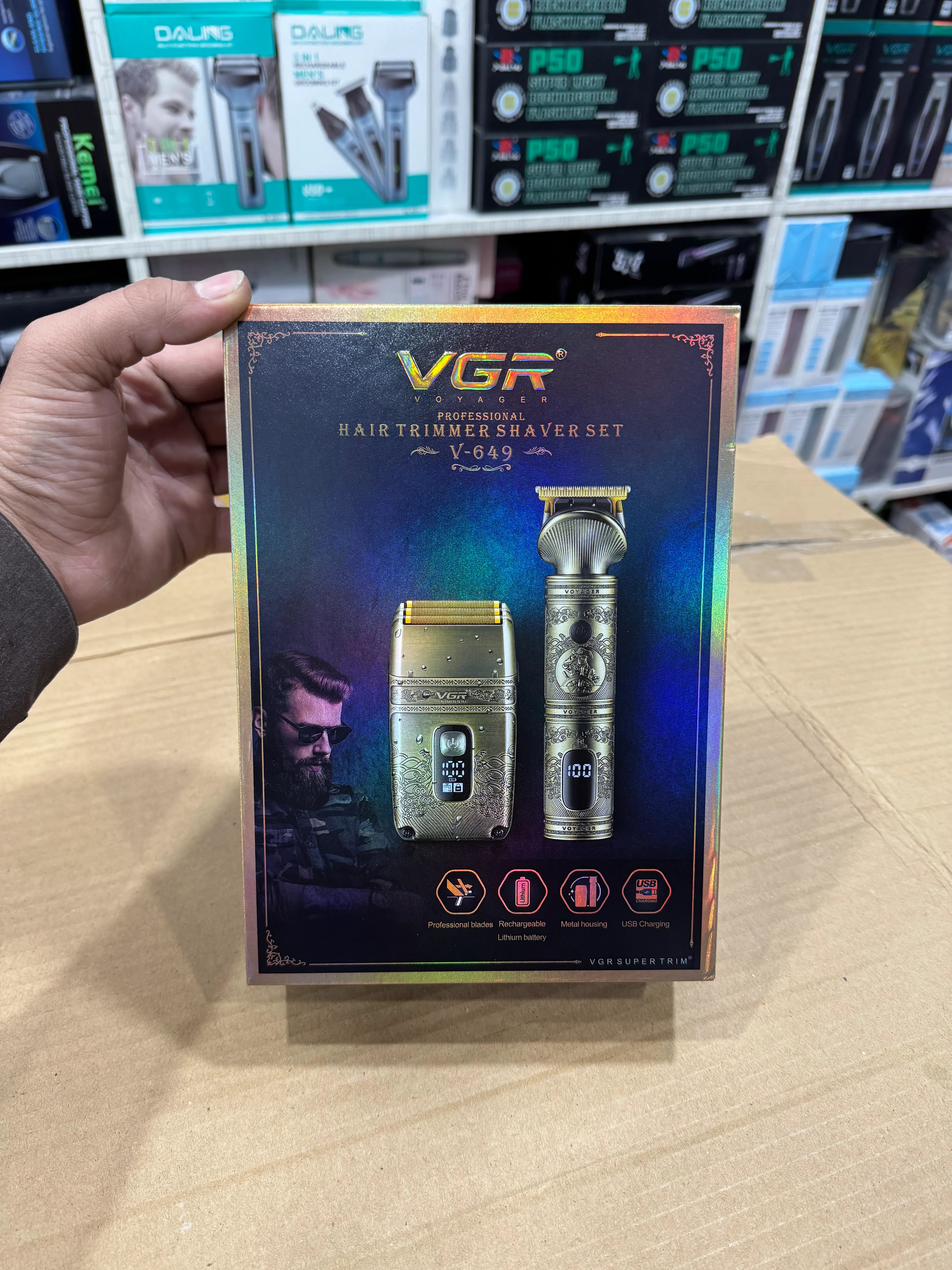 VGR Hair Trimmer Shaver Set Model No V-649