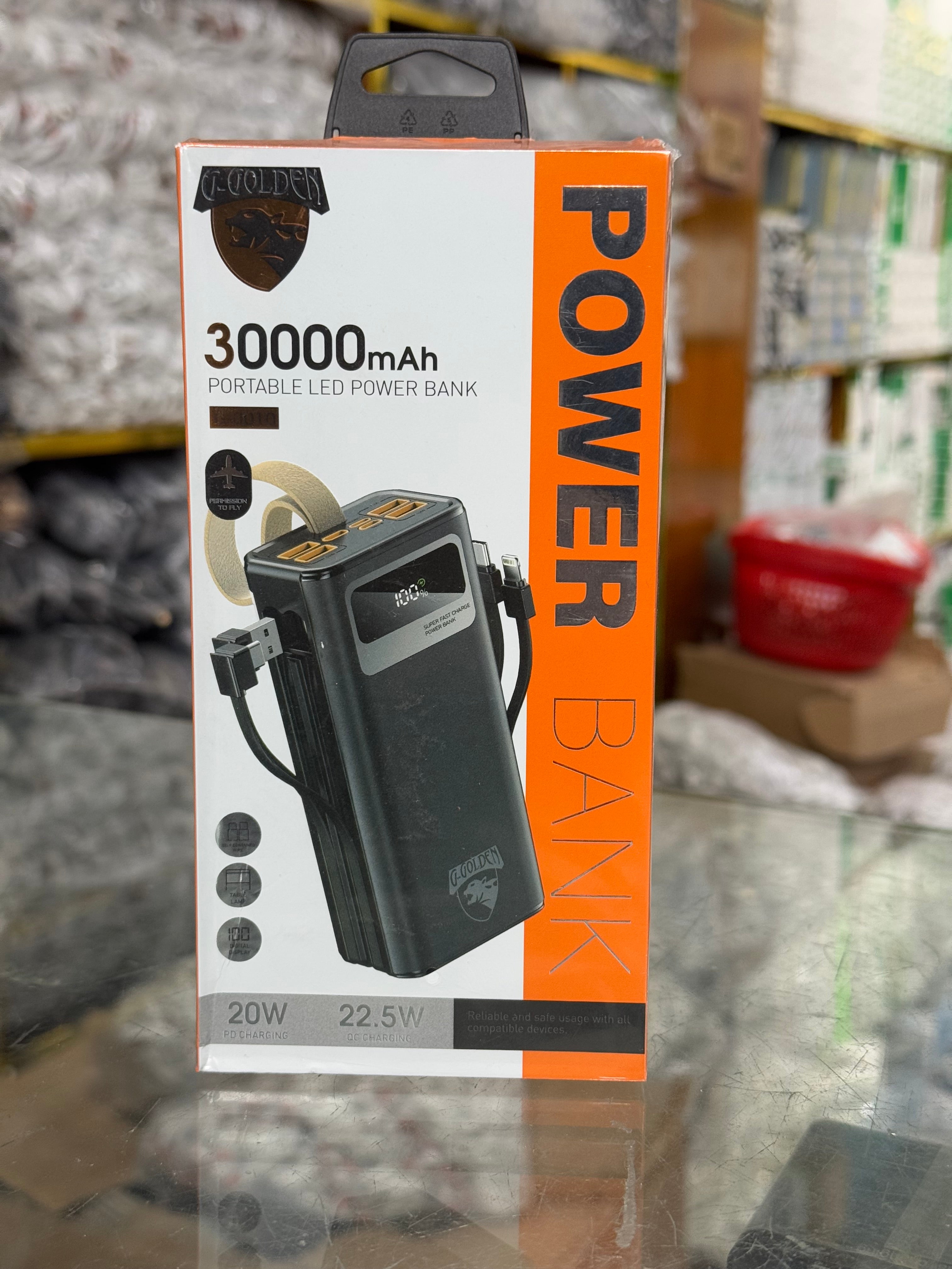 Power Bank { G Golden } 30000 mAh