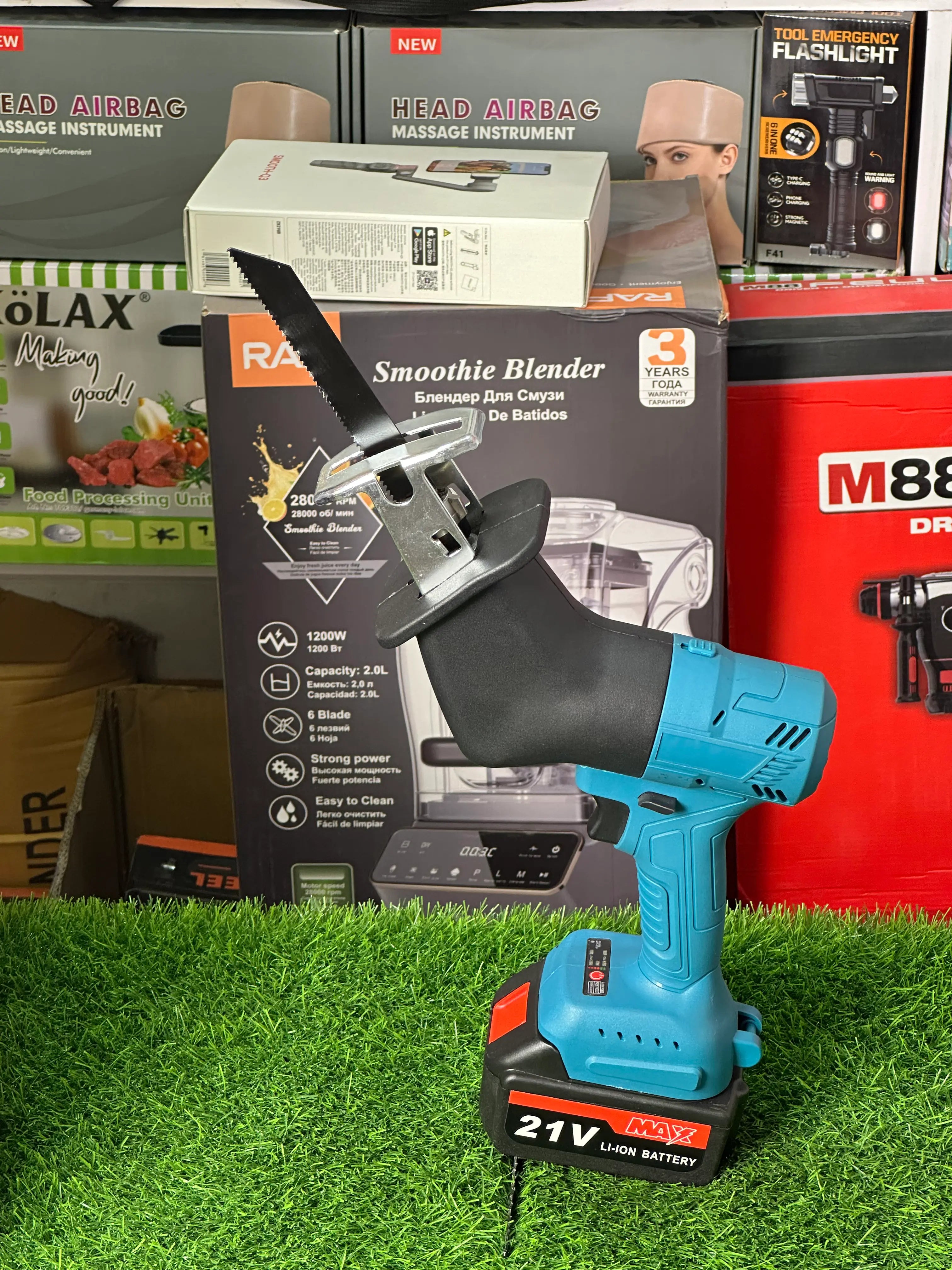 5-in-1 Brushless Cordless Power Tool Kit – Drill, Impact Wrench, Angle Grinder, Mini Chainsaw & Sabre Saw (21V)