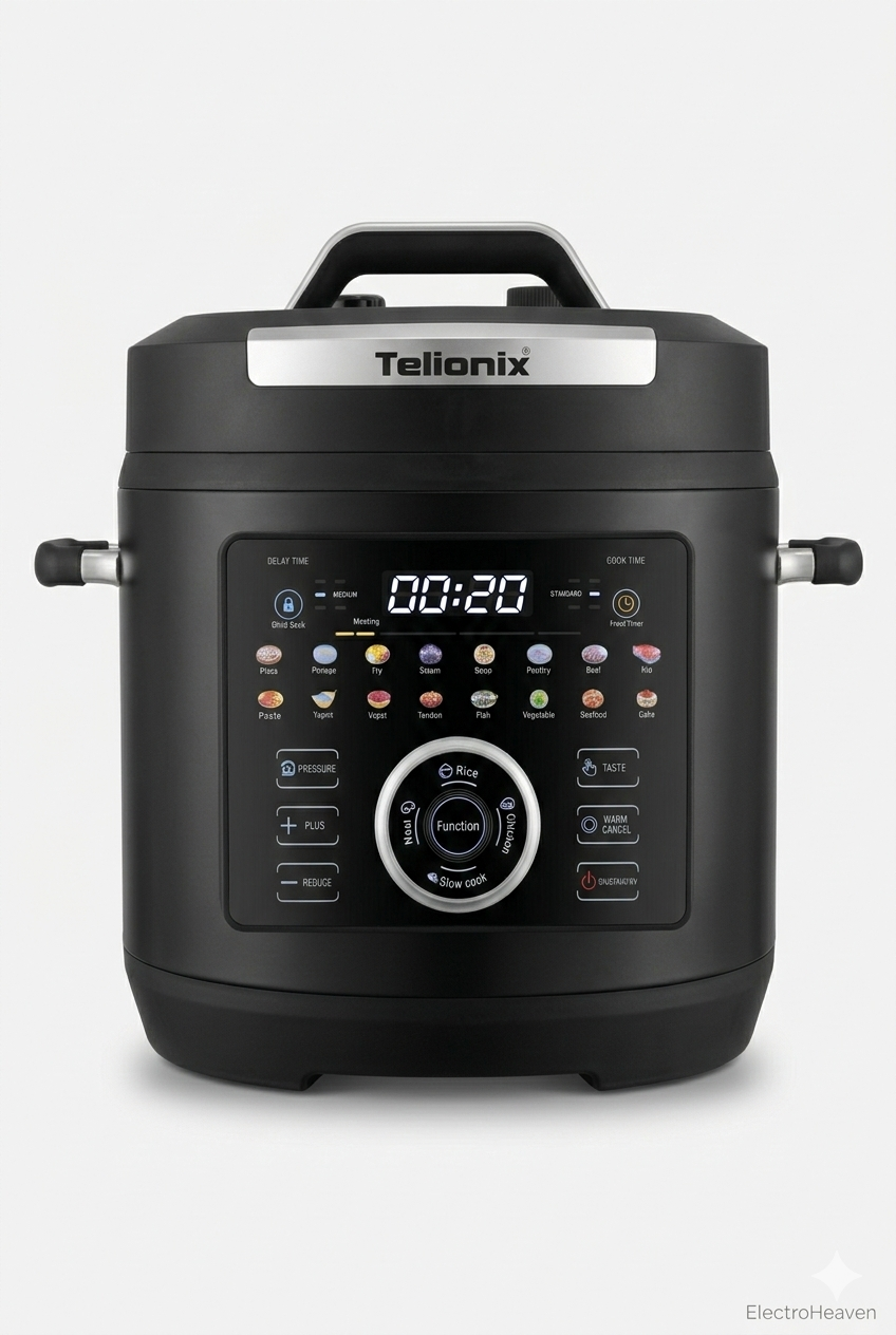 Telionix 6L Digital Pressure Cooker TPC3675 – 1000W Multi-Function Smart Electric Cooker