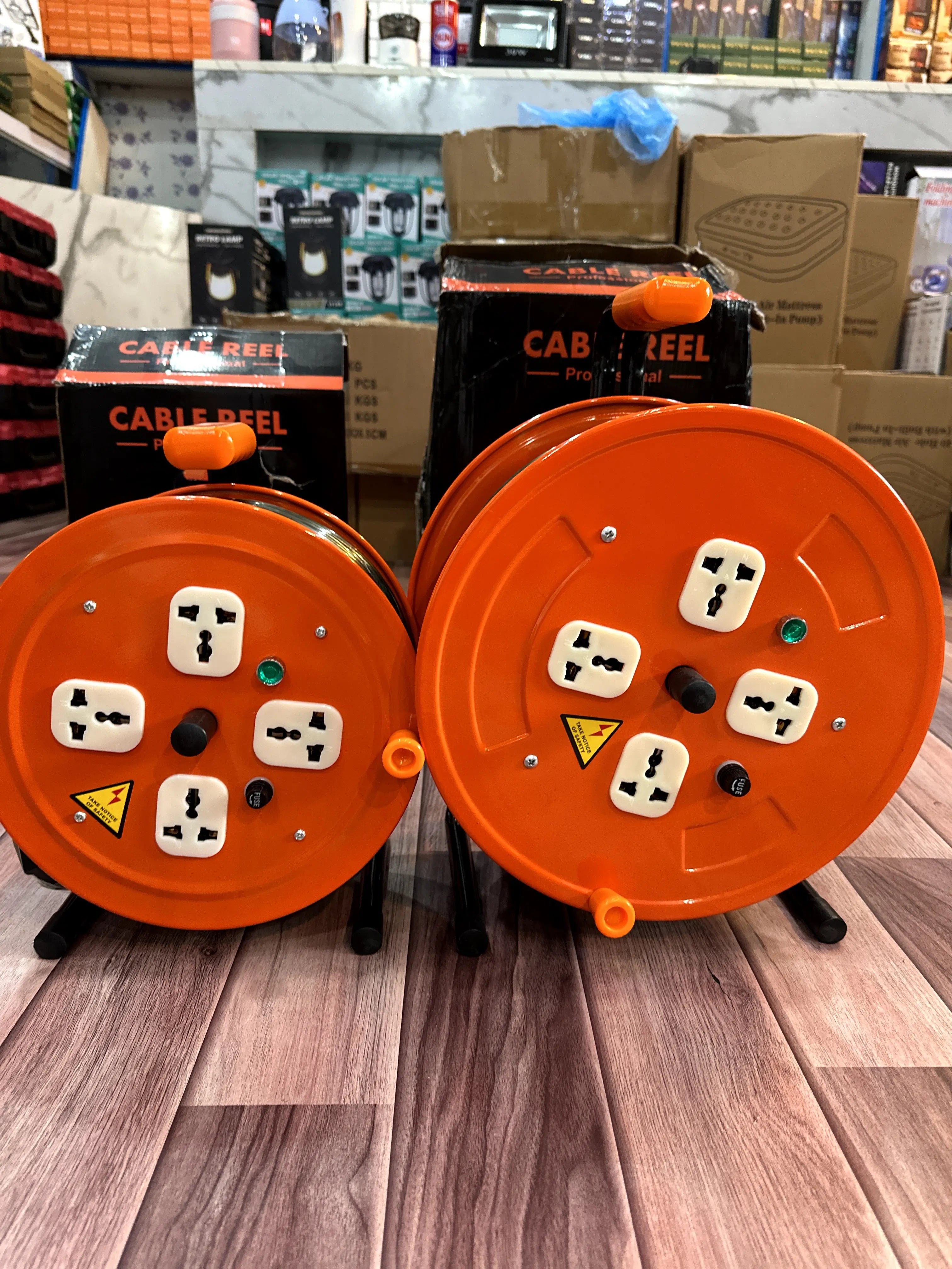 30M / 50M Heavy Duty Cable Reel – 4 Socket Extension Reel for Home & Construction