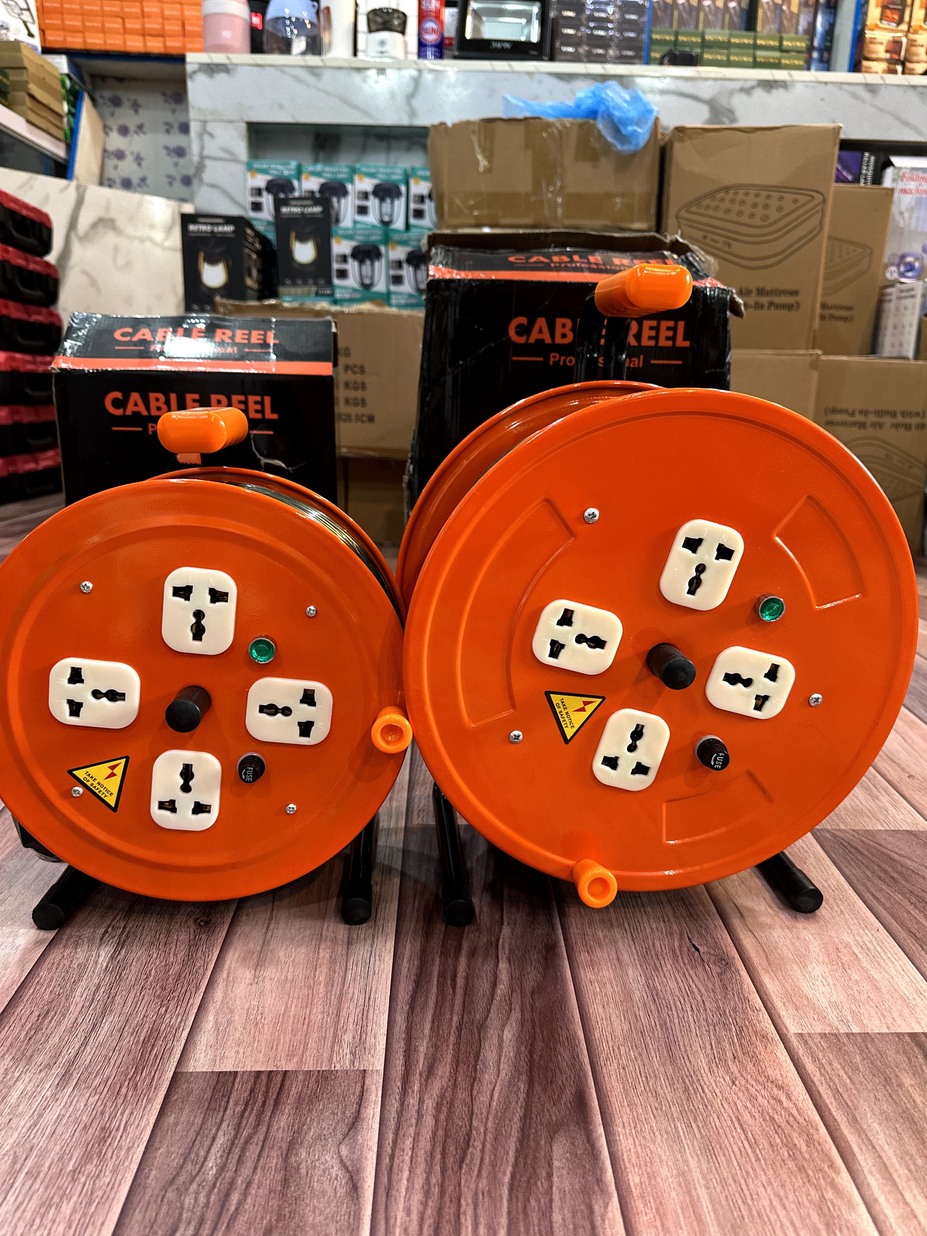 30M / 50M Heavy Duty Cable Reel – 4 Socket Extension Reel for Home & Construction