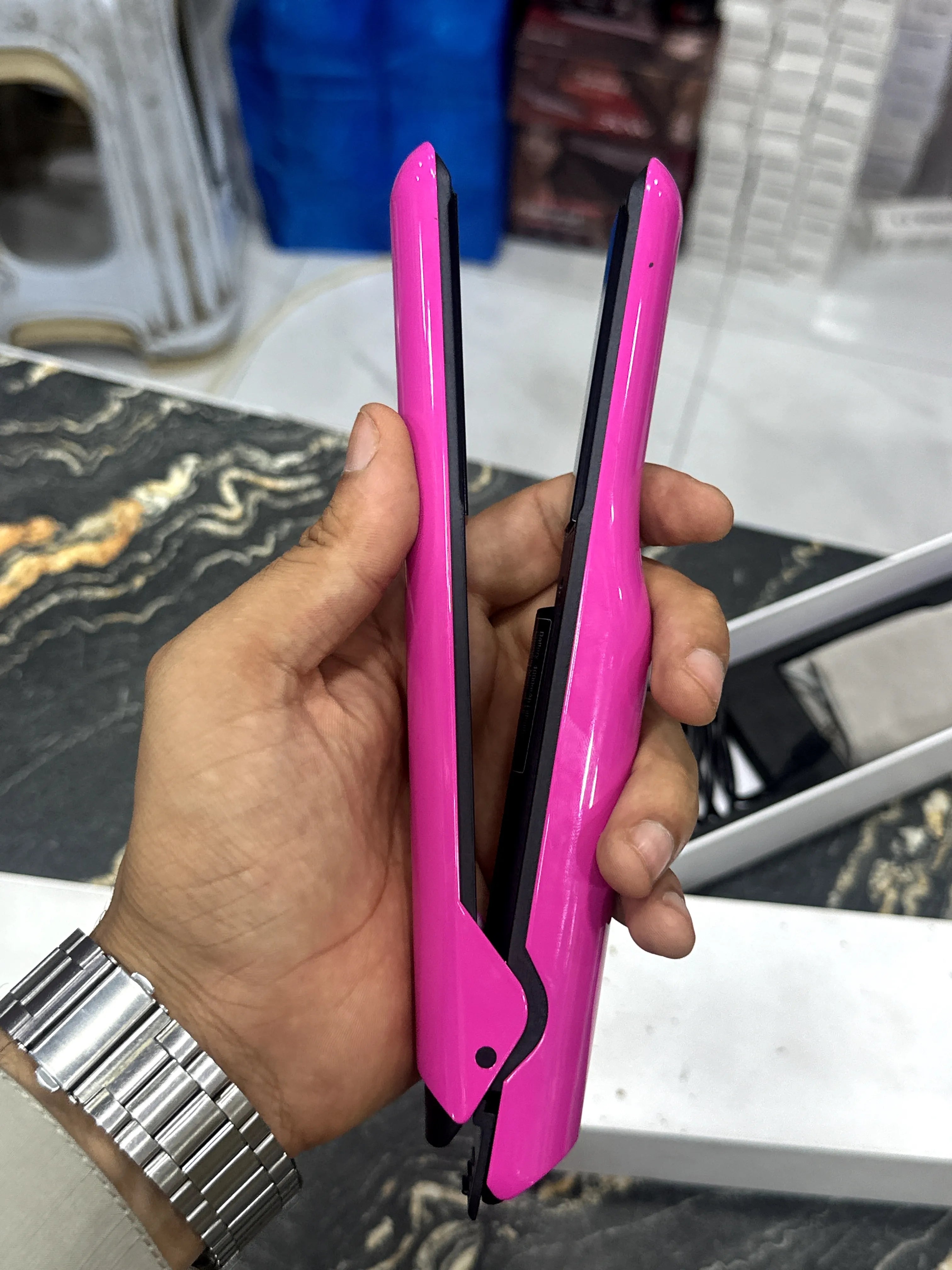 Cordless Rechargeable Hair Straightener SD-07 | 4000mAh | 320°F–400°F | Pink & White