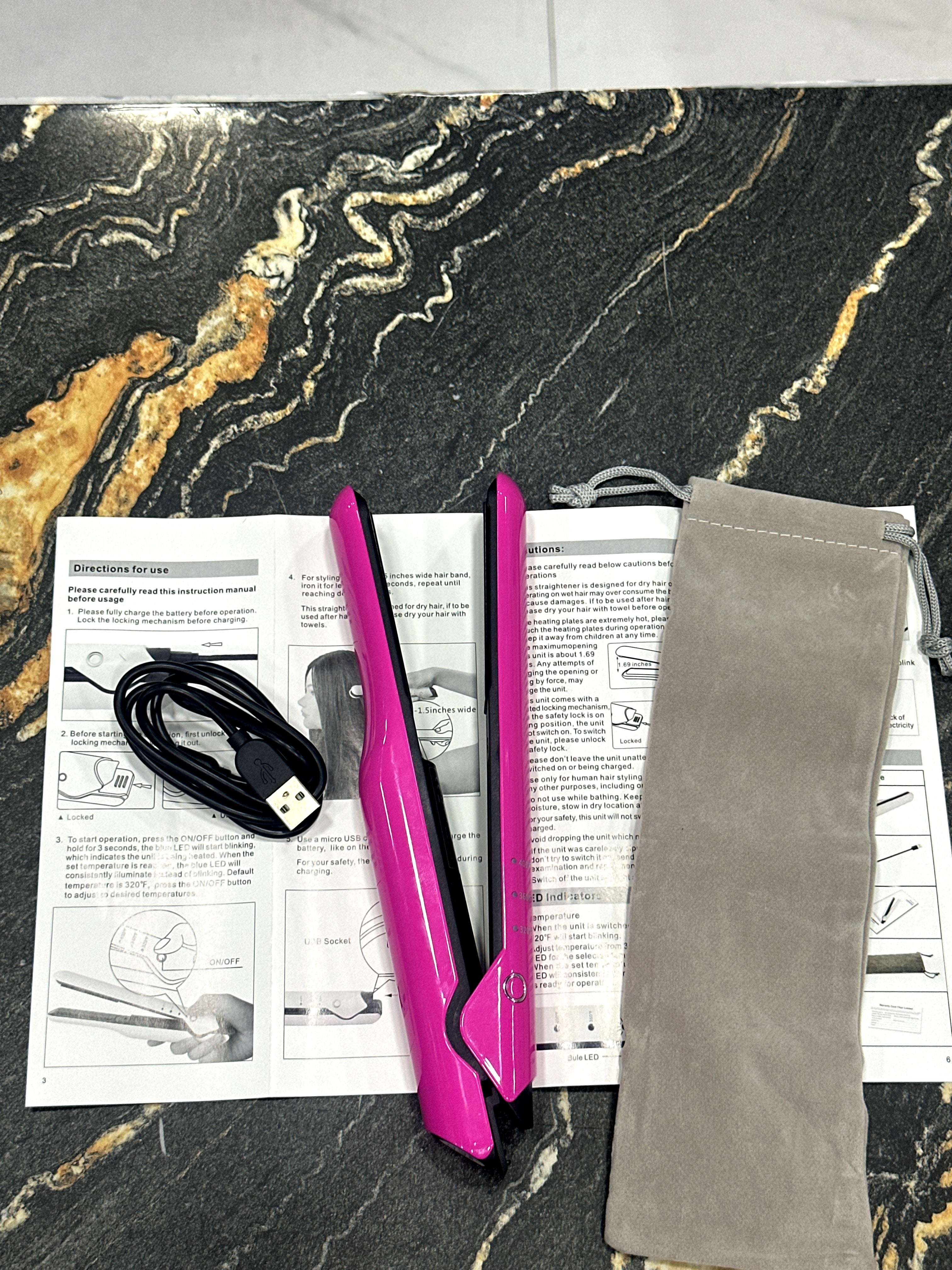 Rechargeable Wireless Hair Straightener – Portable Mini Styling Tool for Travel & Daily Use