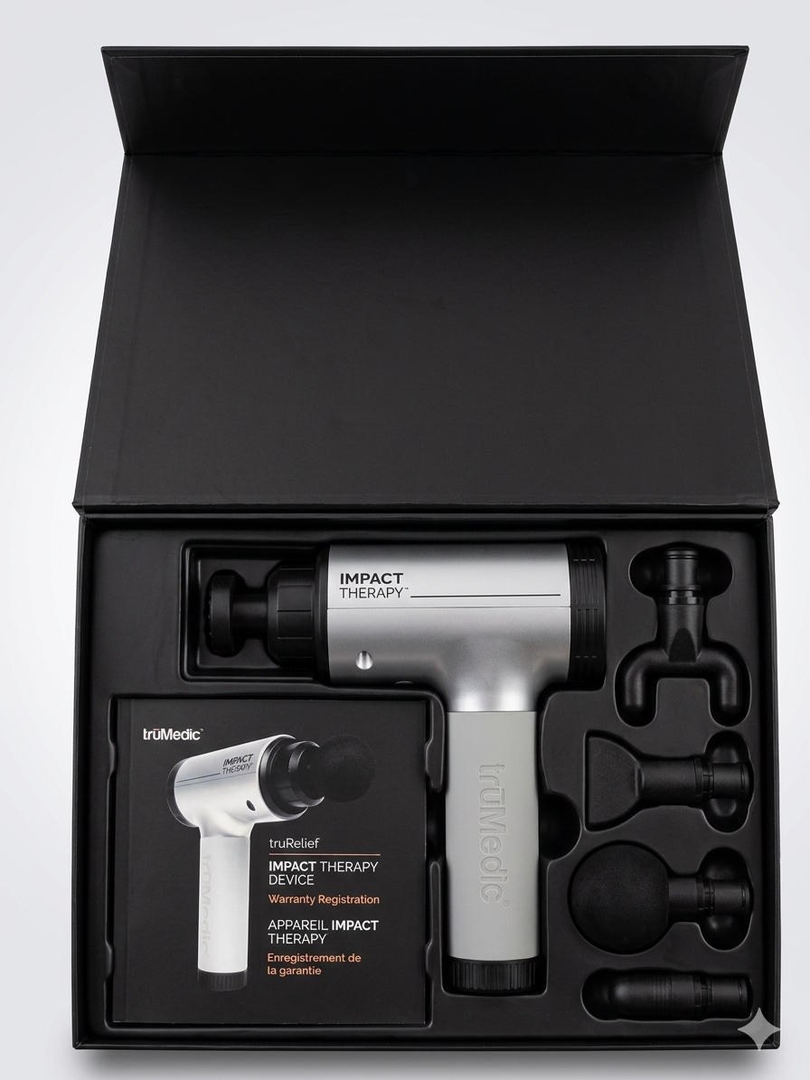 truMedic USA Imported Massage Gun – Deep Tissue Impact Therapy | Pain Relief & Muscle Recovery (1 Year Warranty)