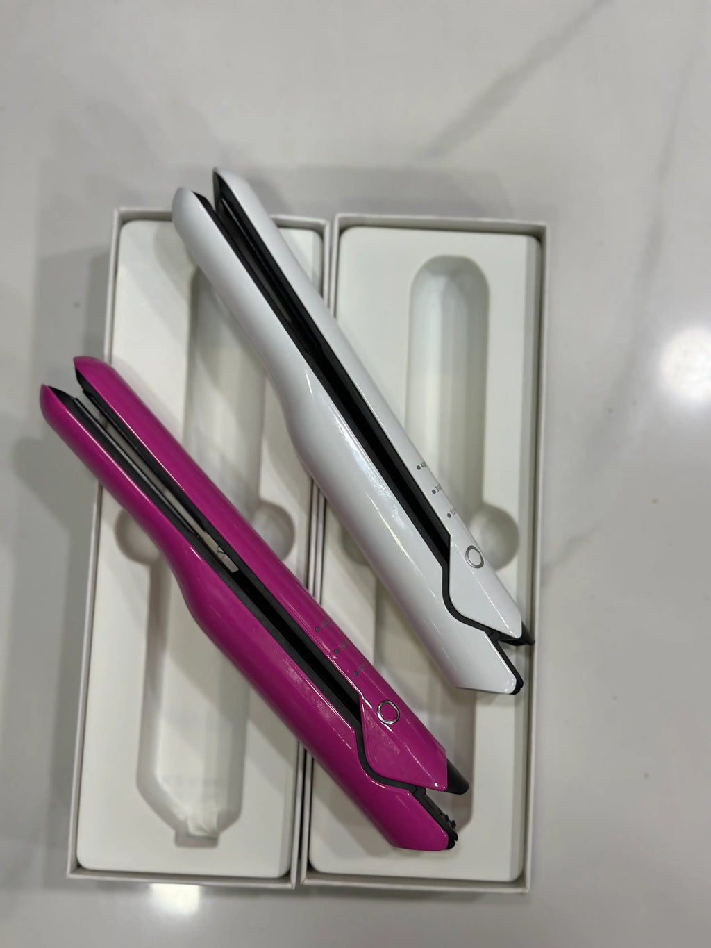 Cordless Rechargeable Hair Straightener SD-07 | 4000mAh | 320°F–400°F | Pink & White
