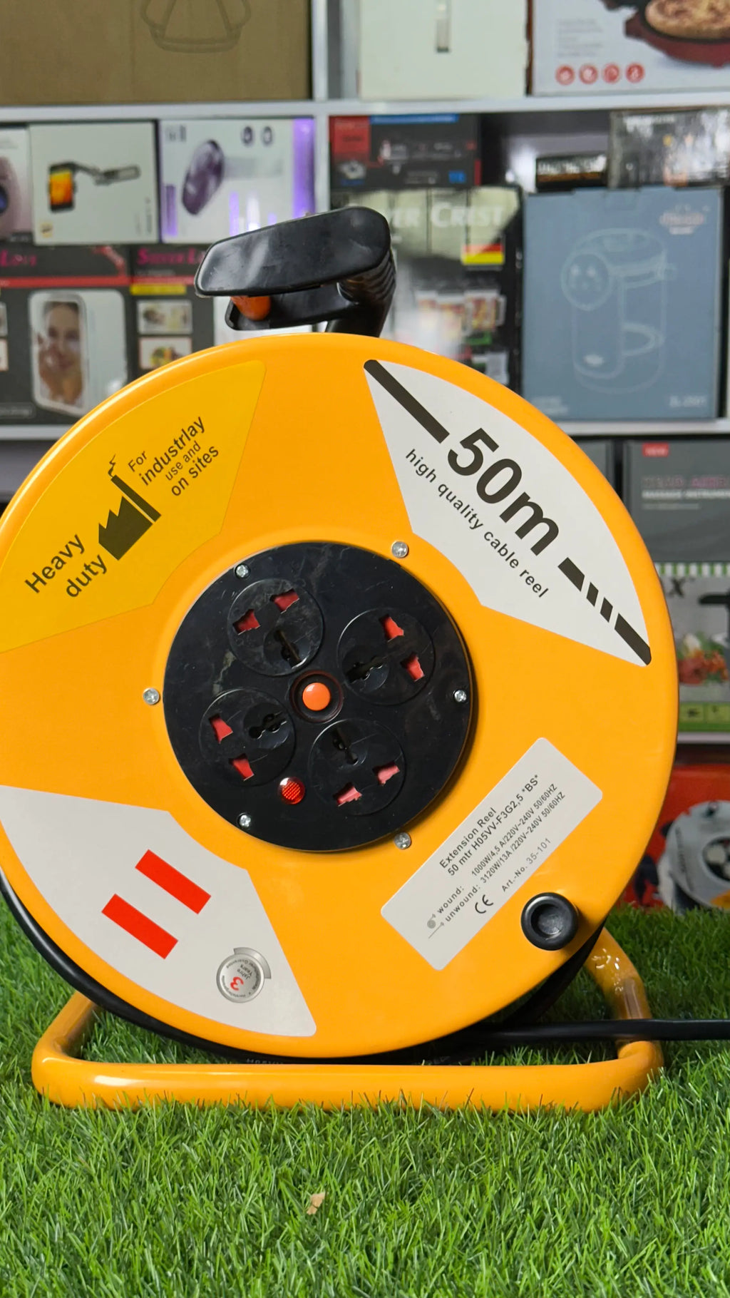 Pure Copper Heavy Duty Cable Reel 50M/30M– Extension Reel | 240V 3000W