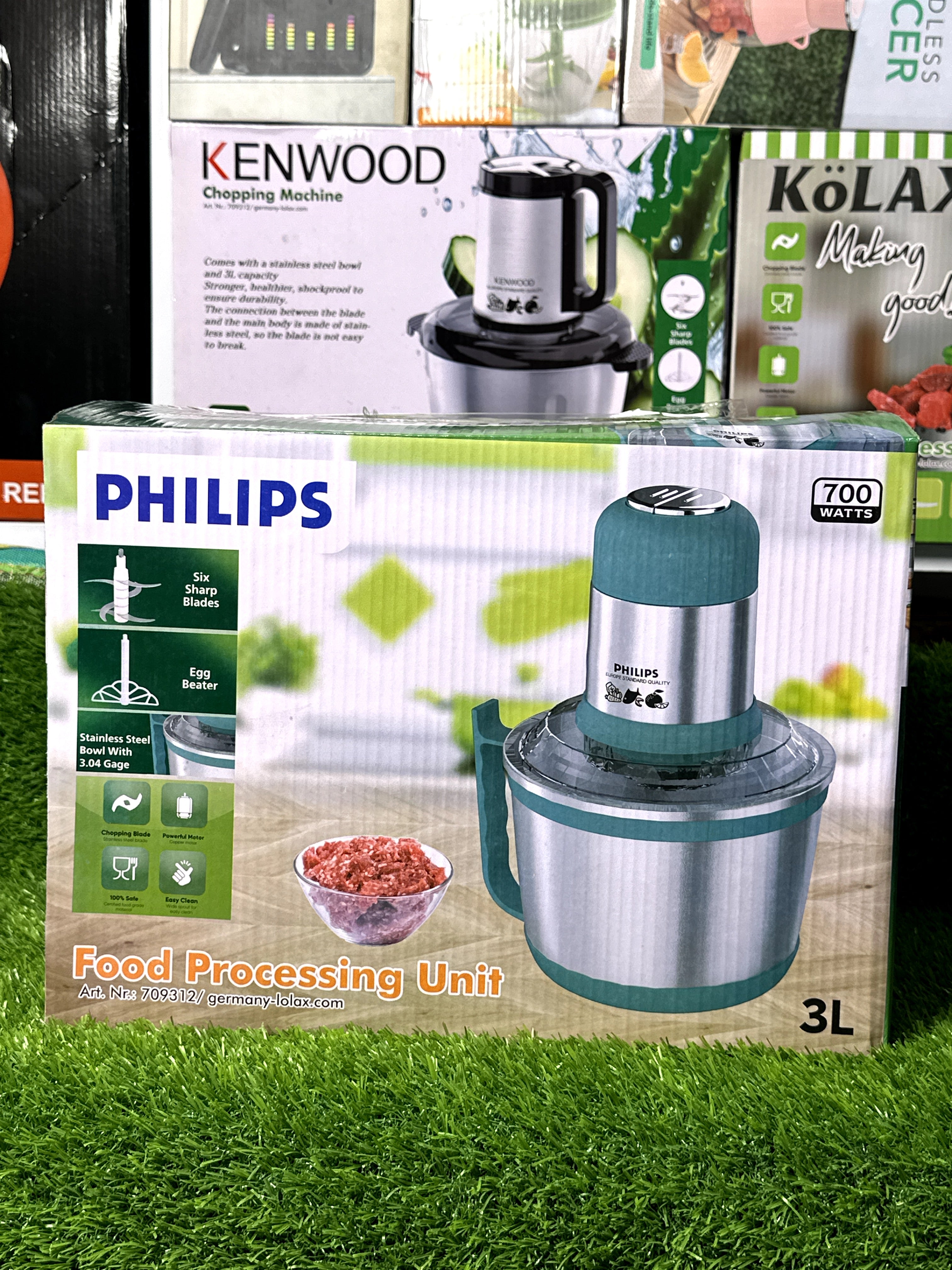 PHILIPS 700W Electric Food Chopper 3L Stainless Steel Bowl