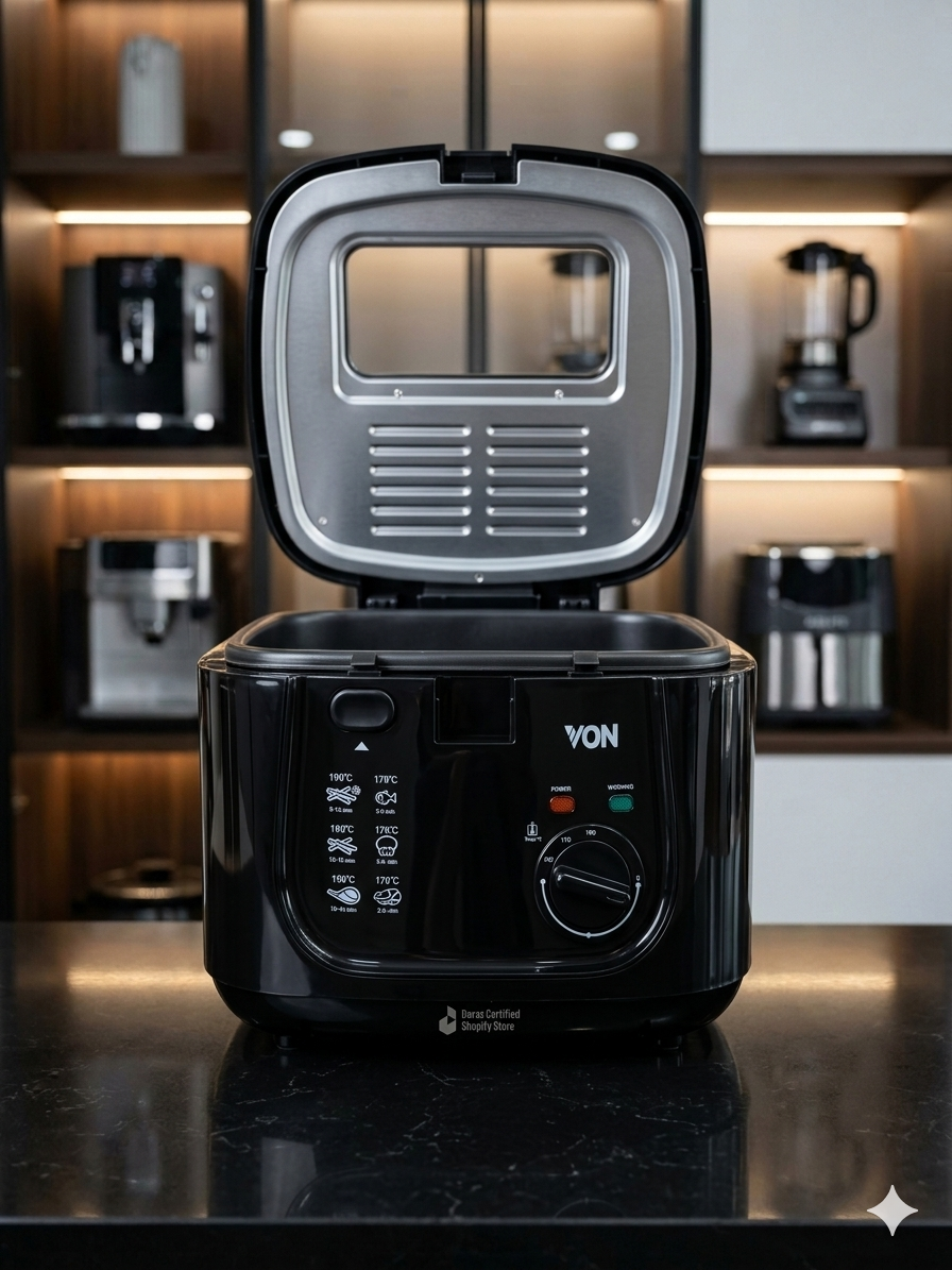 VON 2.5L Deep Fryer – 1800W Non-Stick Electric Fryer