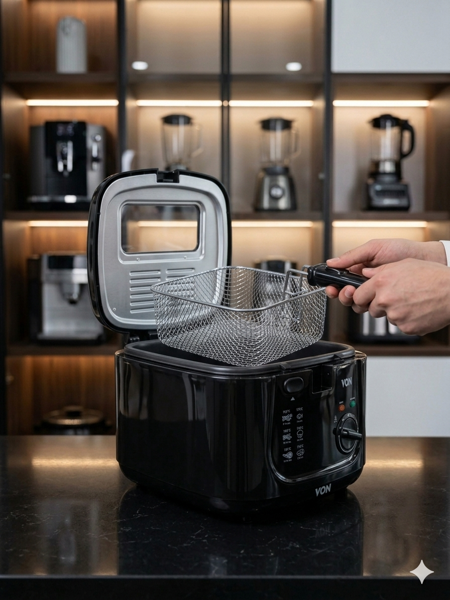 VON 2.5L Deep Fryer – 1800W Non-Stick Electric Fryer