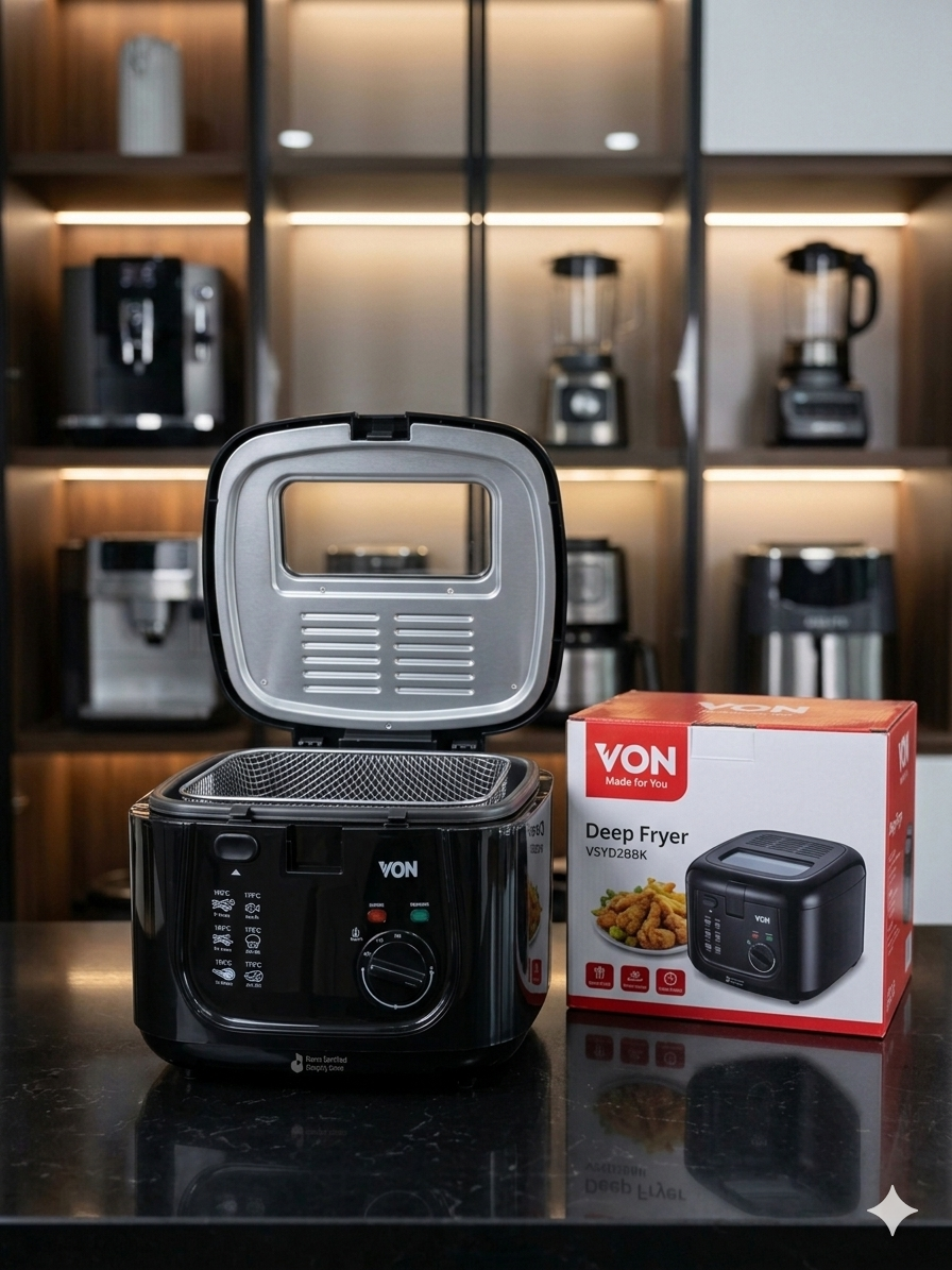 VON 2.5L Deep Fryer – 1800W Non-Stick Electric Fryer