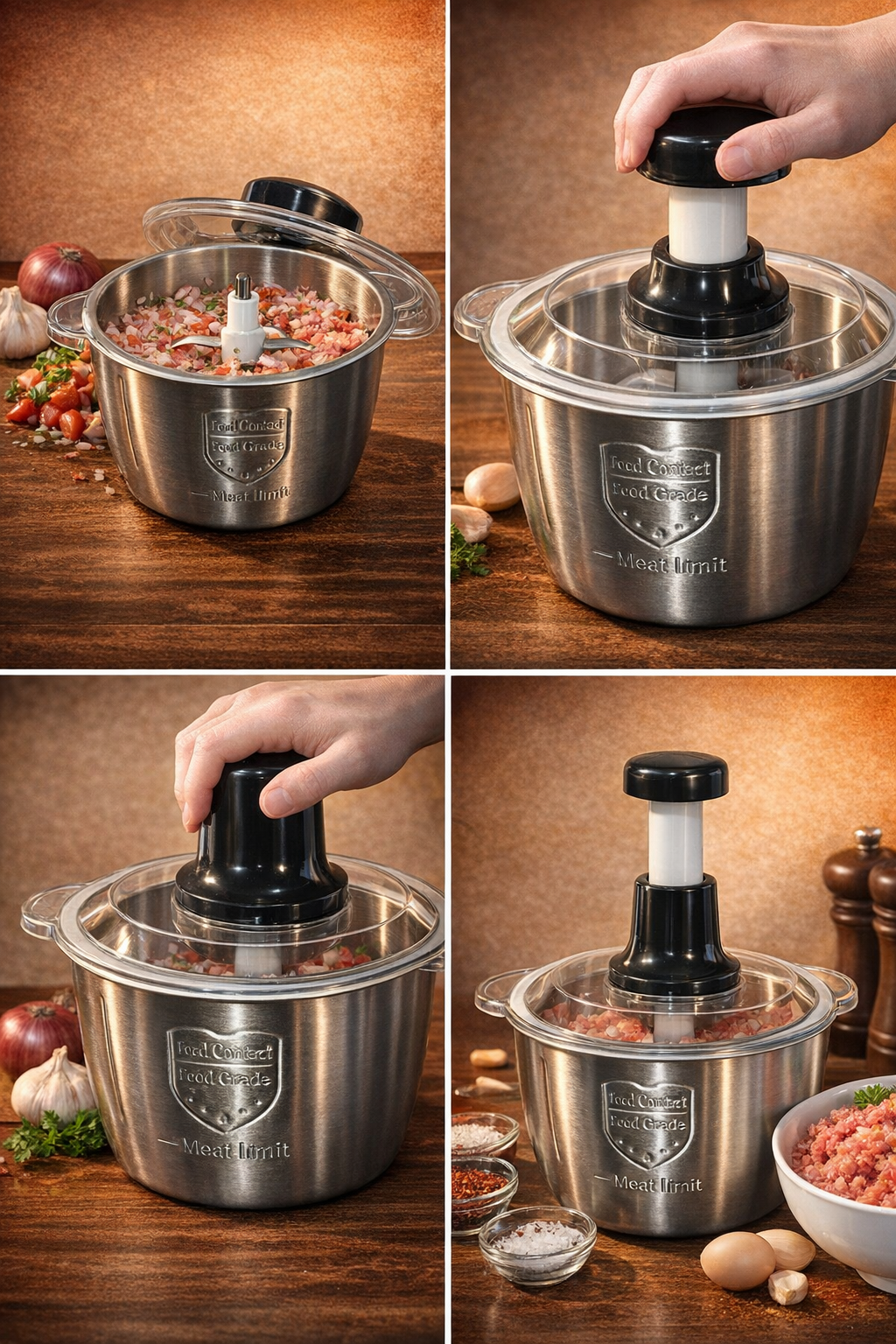 Multifunctional Hand Chopper - Manual Vegetable Cutter & Food Processor
