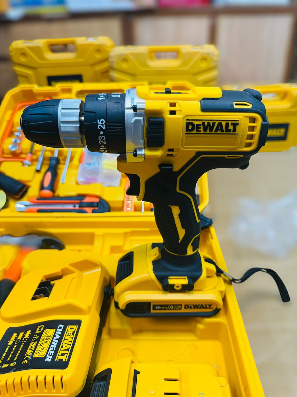 DeWalt 117 Pcs 48V Cordless Drill Machine Set – Complete Home & Professional Tool Kit