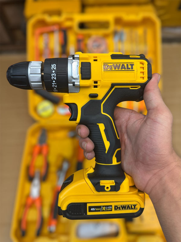 DeWalt 117 Pcs 48V Cordless Drill Machine Set – Complete Home & Professional Tool Kit