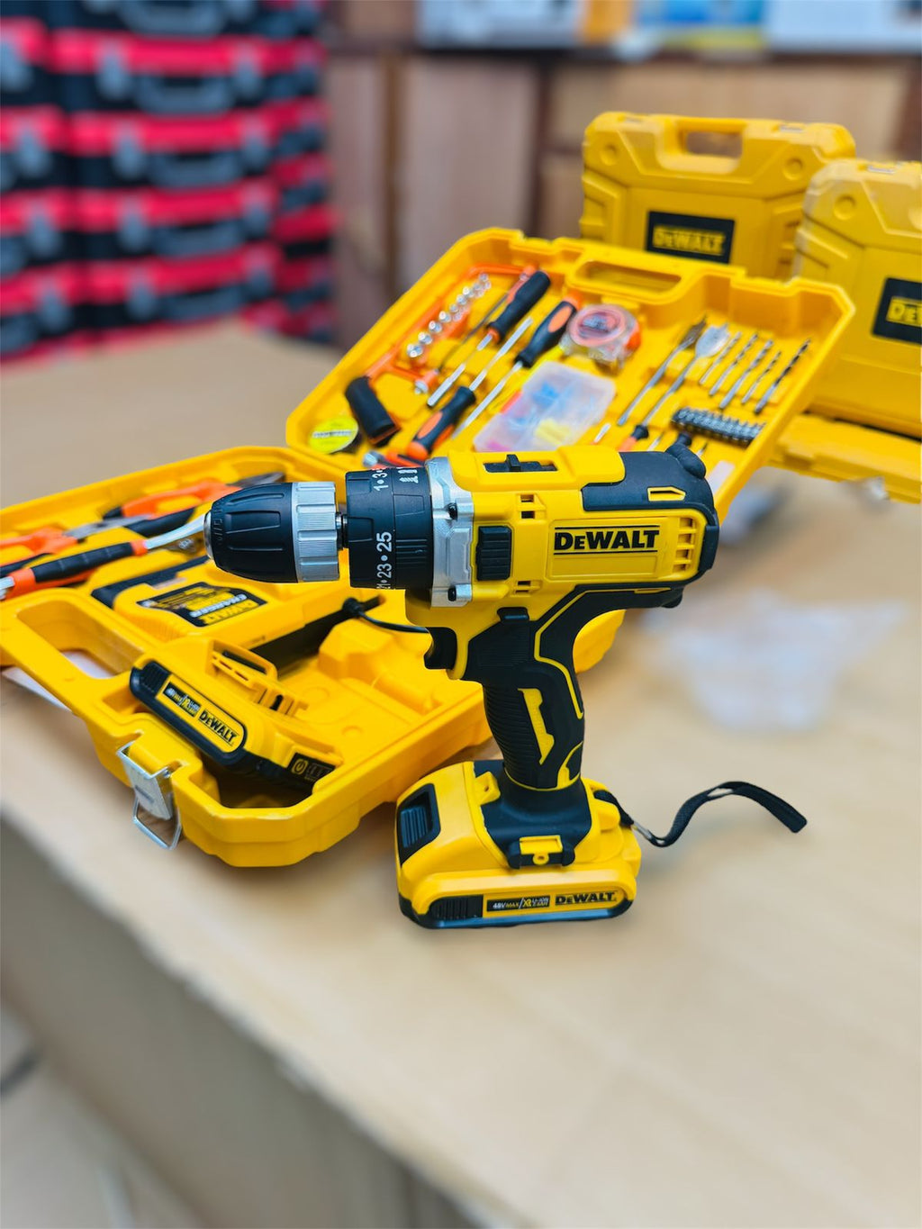 DeWalt 117 Pcs 48V Cordless Drill Machine Set – Complete Home & Professional Tool Kit