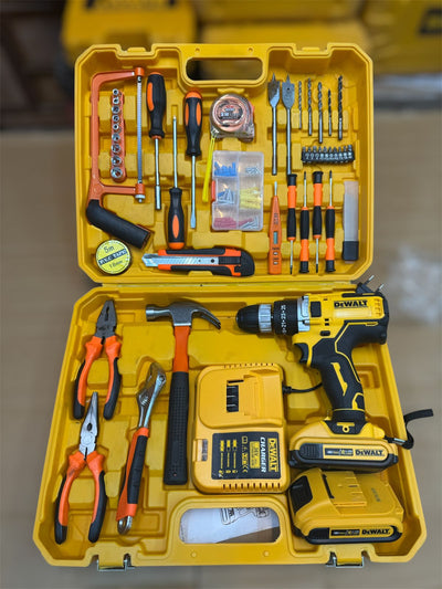 DeWalt 117 Pcs 48V Cordless Drill Machine Set – Complete Home & Professional Tool Kit