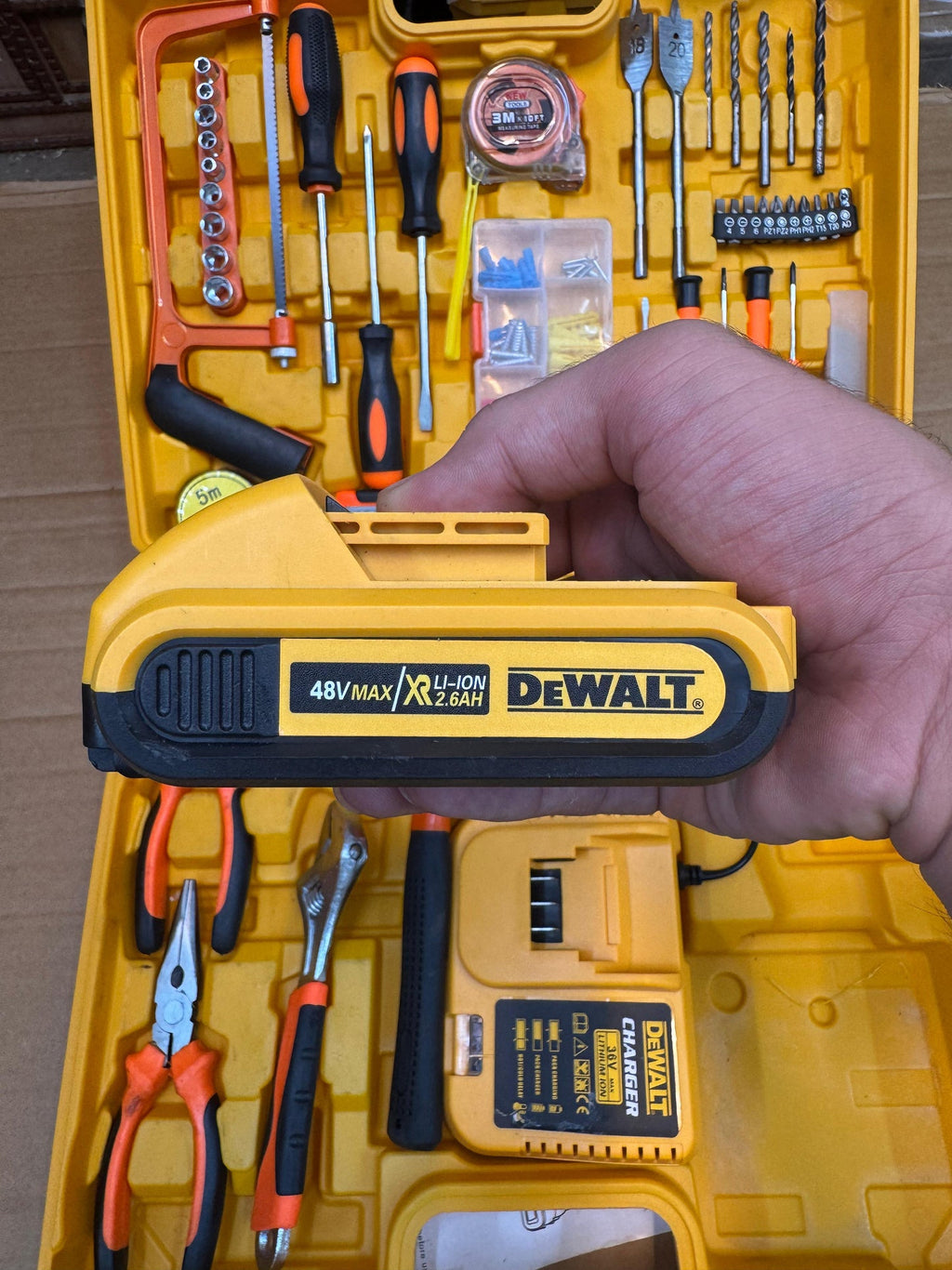 DeWalt 117 Pcs 48V Cordless Drill Machine Set – Complete Home & Professional Tool Kit