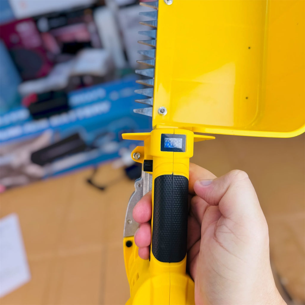 Cordless Tea Plucking Machine lithium-ion battery pack close-up second shot
