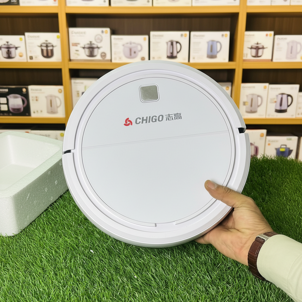 CHIGO Robot Vacuum Cleaner – 1800Pa Suction, AI Smart Scanning, 120-Min Runtime (ZGS-878)