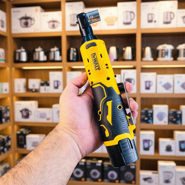 DeWalt-Style 12V Cordless Ratchet Wrench – Li-Ion Kit with Socket Set & Carry Case