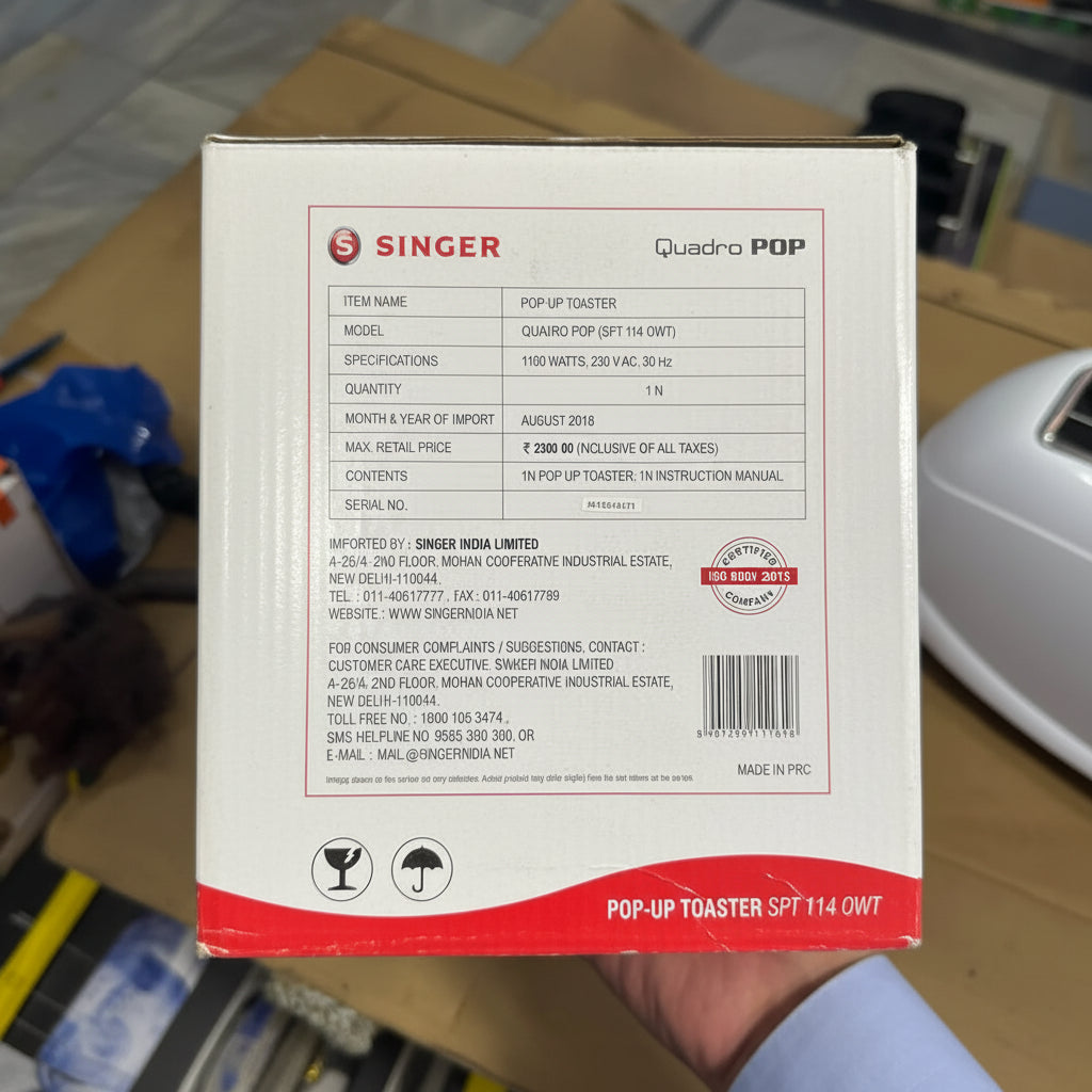 Singer 4 Slice Popup Toaster SPT-114