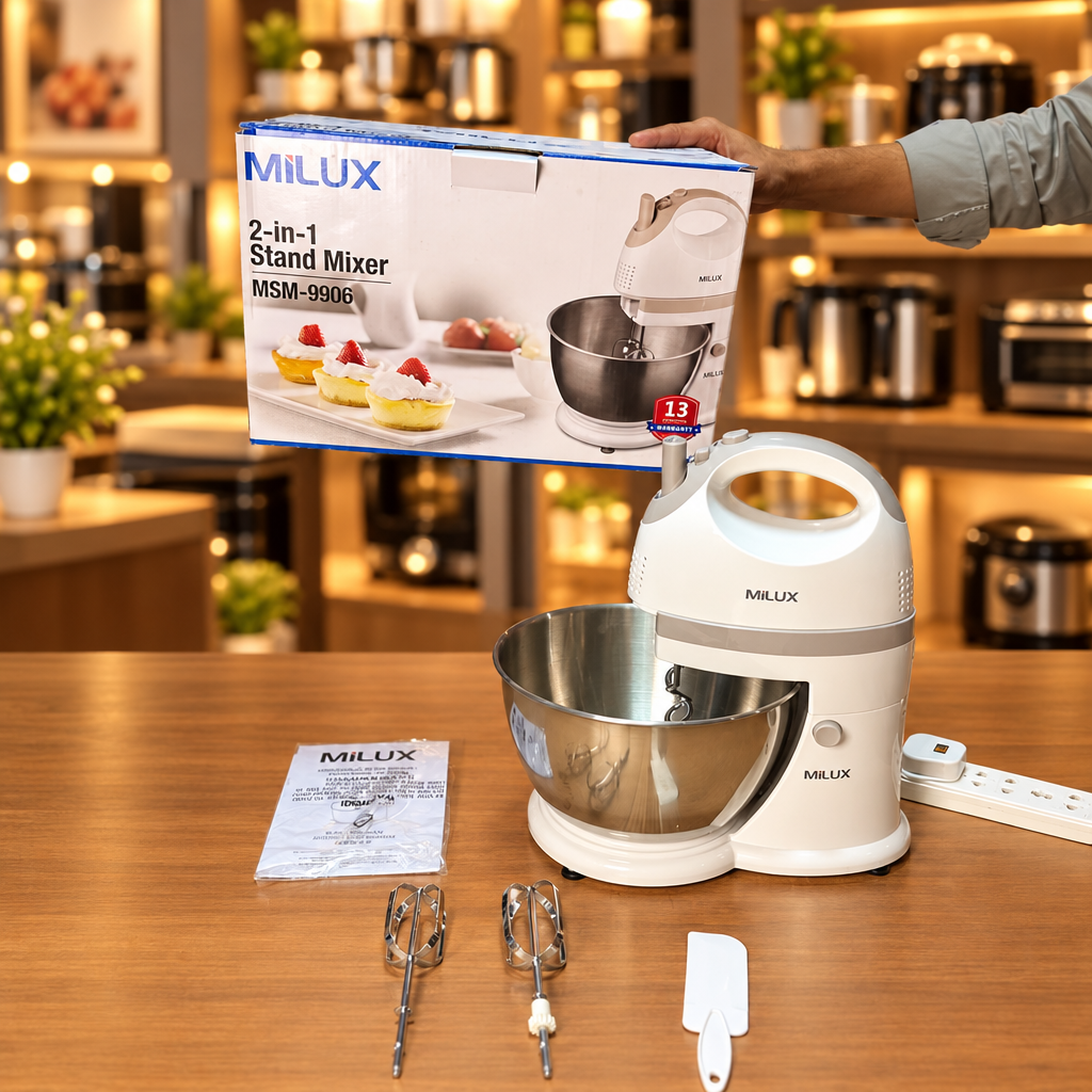 MILUX MSM-9906 - Side view with stainless steel bowl and speed control - Showroom
