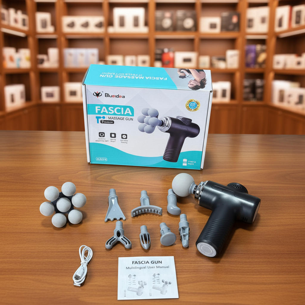 Blueidea BLD-219 - All 8 attachments and multilingual manual flat lay - Showroom