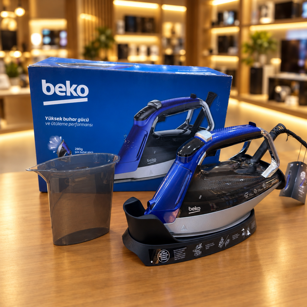 Beko High Power Steam Iron – 3000W, 280g Steam Boost, Ceramic Soleplate