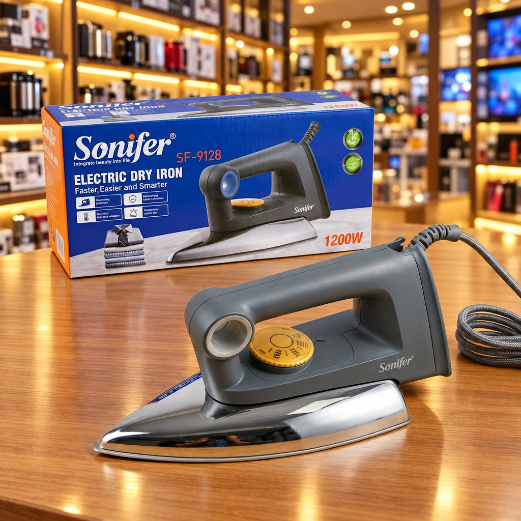 Sonifer Electric Dry Iron SF-9128 – 1200W, Adjustable Temperature