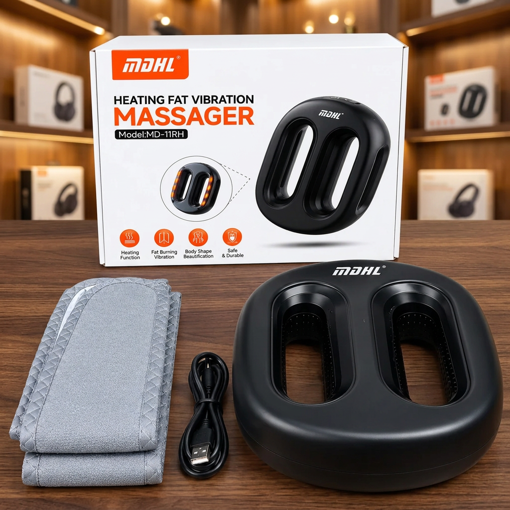 MDHL heated massager and accessories in showroom