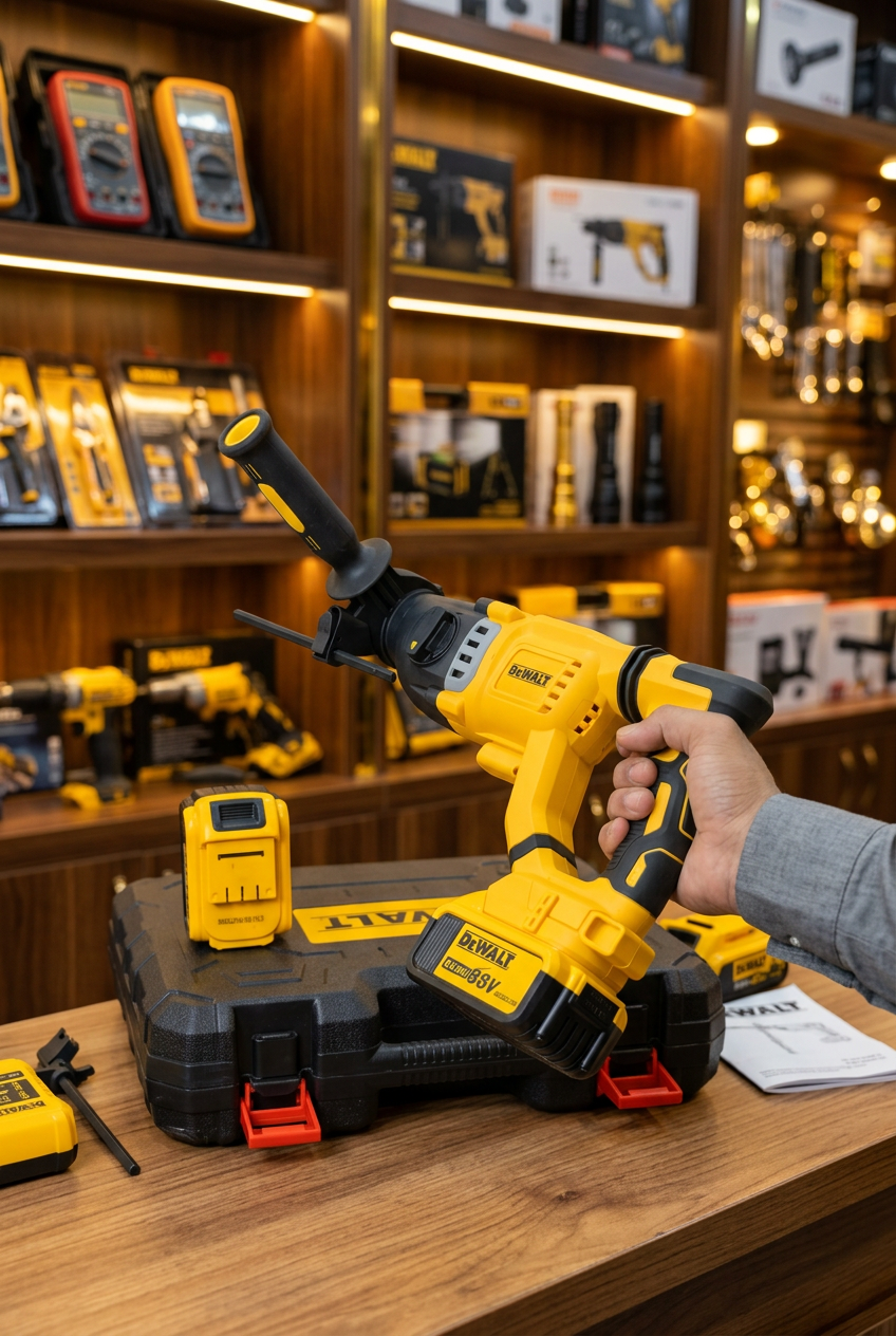 DeWalt rotary hammer drill with auxiliary handle
