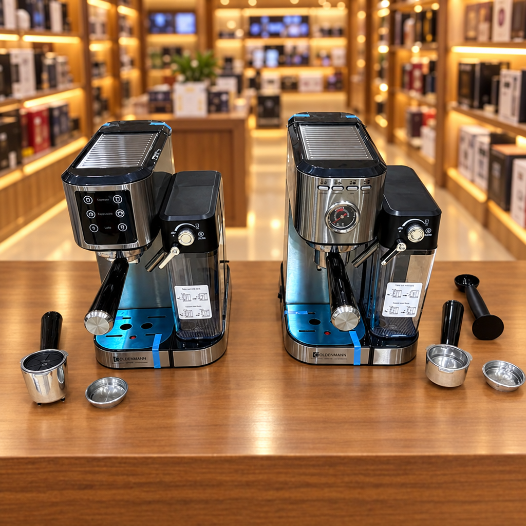 Goldenmann Espresso Coffee Maker – 1350W, 20 BAR, 1.0L