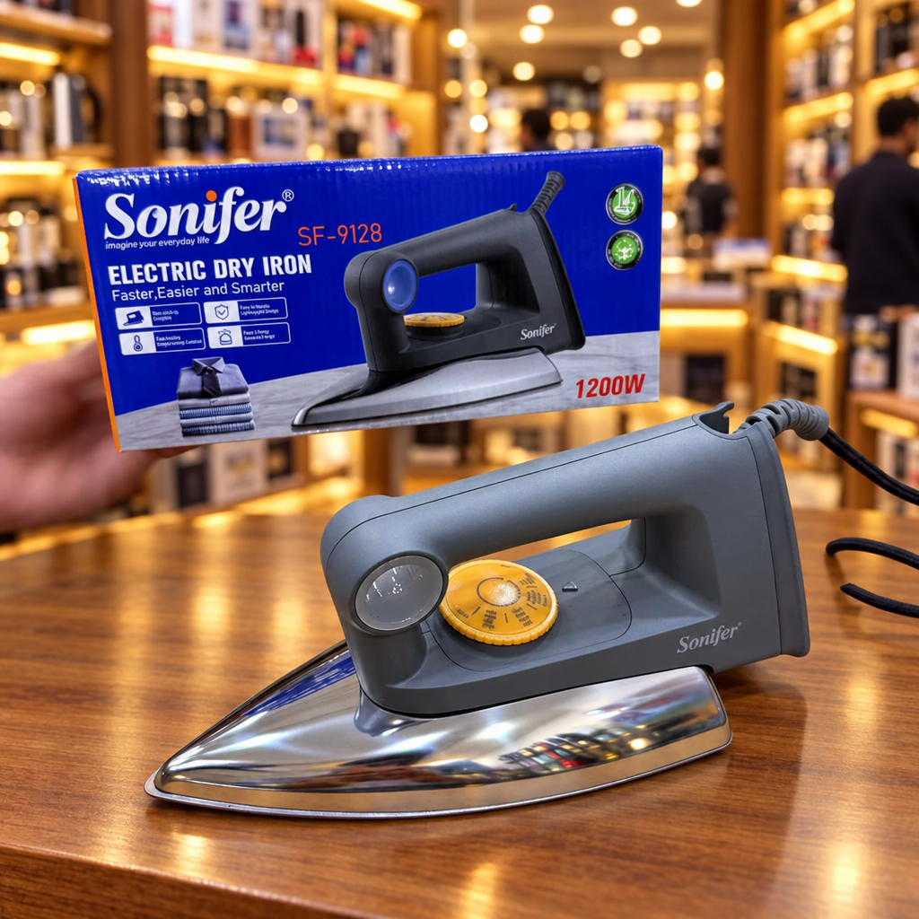 Sonifer Electric Dry Iron SF-9128 – 1200W, Adjustable Temperature