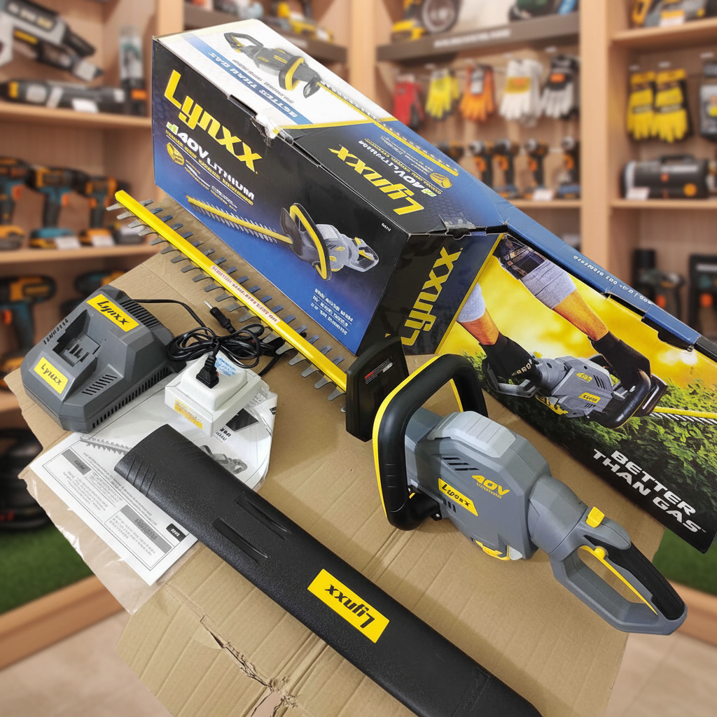 Lynxx 40V Hedge Trimmer - Charger adapter blade and manual - Showroom