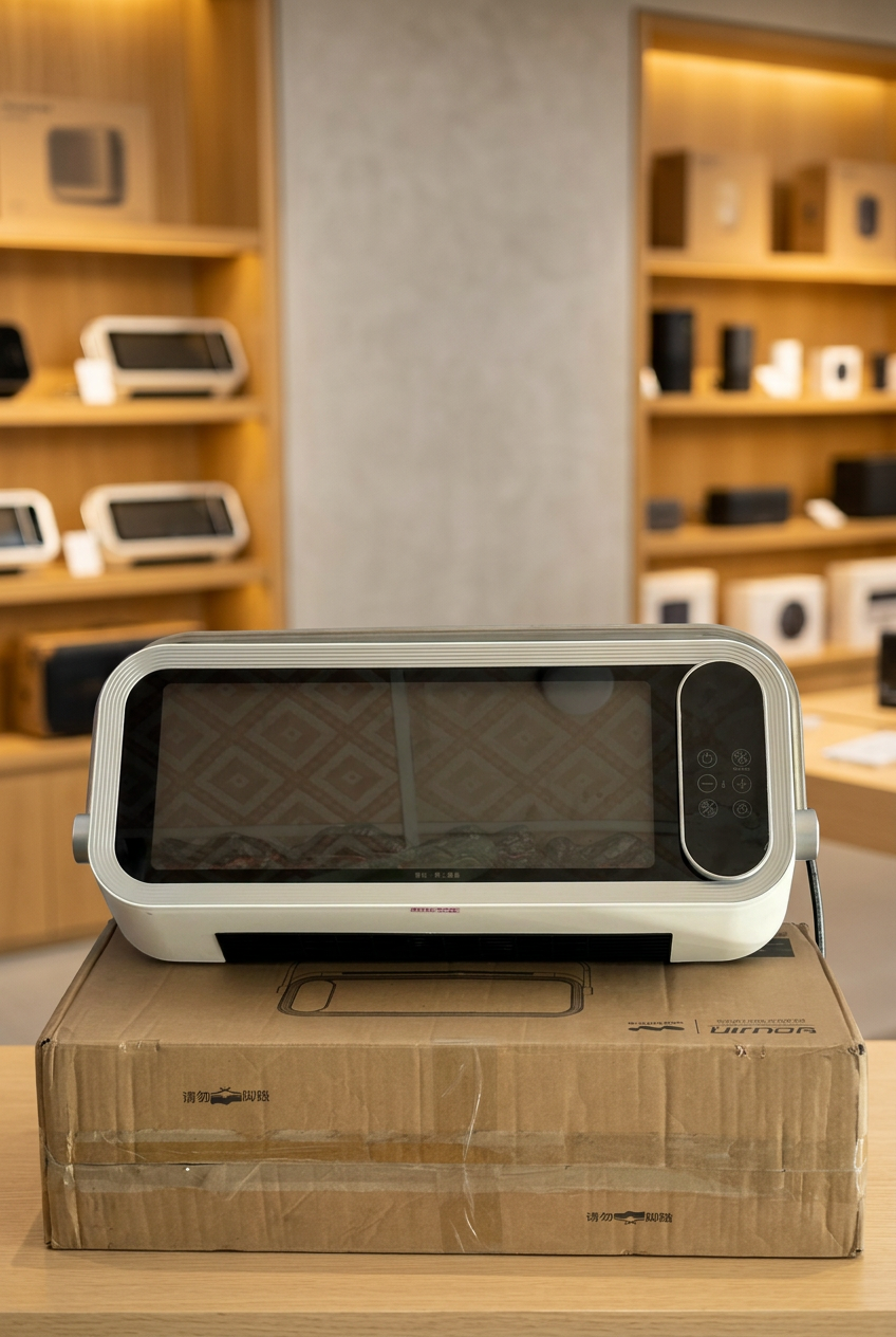 YAUJIN heater resting on its packaging