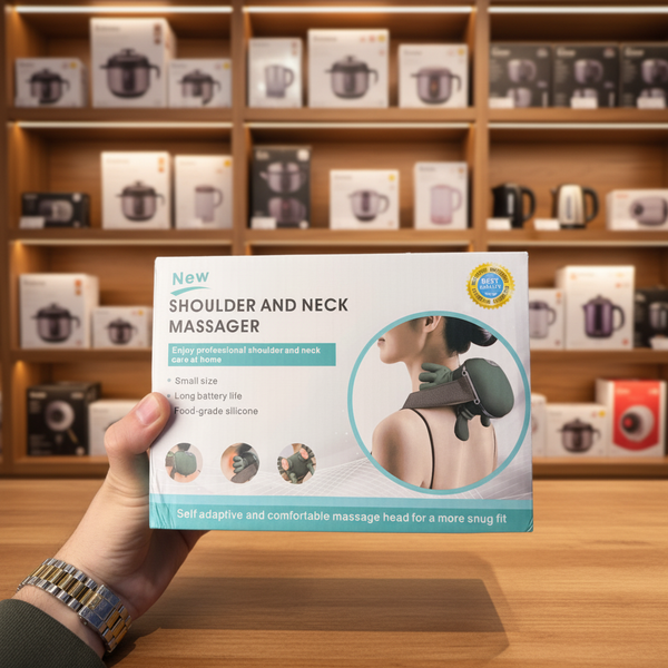Shoulder and Neck Massager | 4 Finger Nodes | Heat + Vibration | USB-C Rechargeable