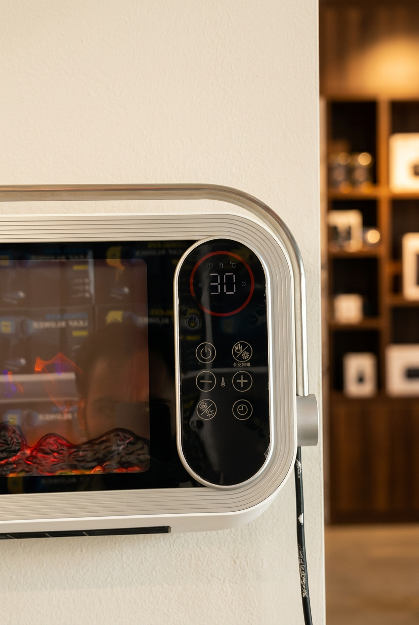 Heater digital display and touch control panel detail