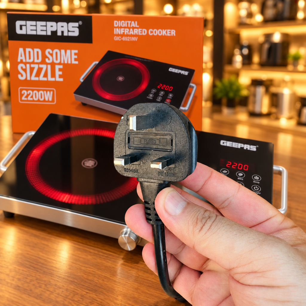 GEEPAS GIC-6921NV Digital Infrared Cooker with orange retail box - Showroom