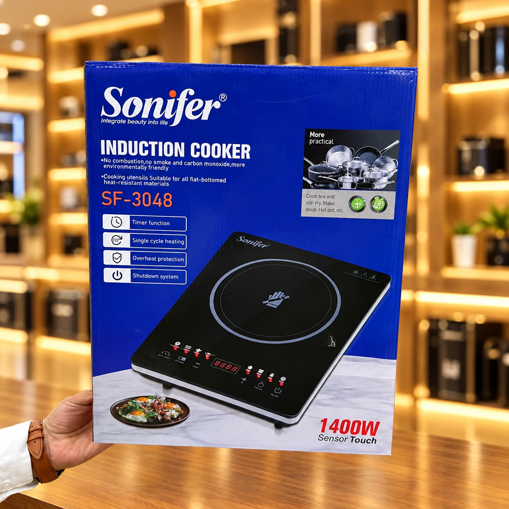 Sonifer Induction Cooker SF-3048 – 1400W Sensor Touch & Timer