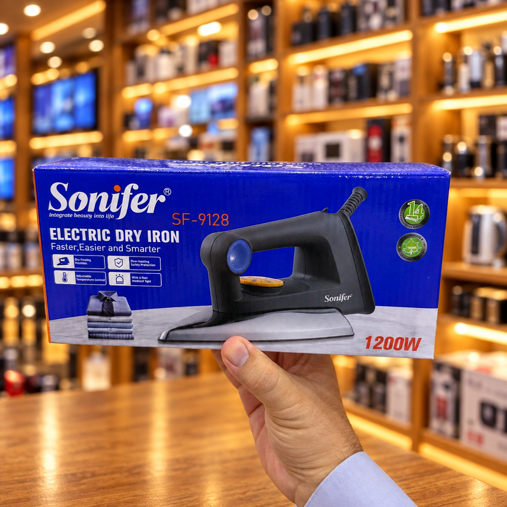 Sonifer Electric Dry Iron SF-9128 – 1200W, Adjustable Temperature
