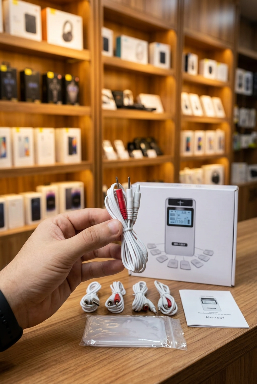 Digital pulse massager LCD and button controls